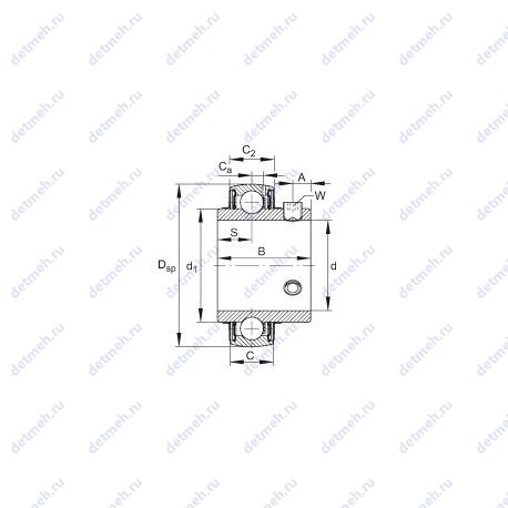 Подшипник UC213-41 чертеж
