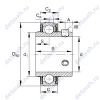 Чертеж подшипника UC214-42