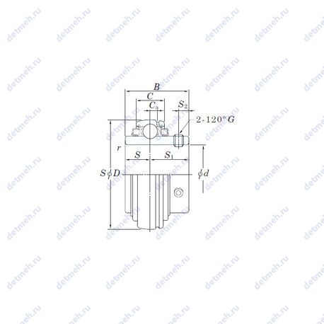 Подшипник UC218L3 чертеж