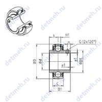 Чертеж подшипника UC324