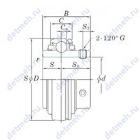 Чертеж подшипника UCX10L3