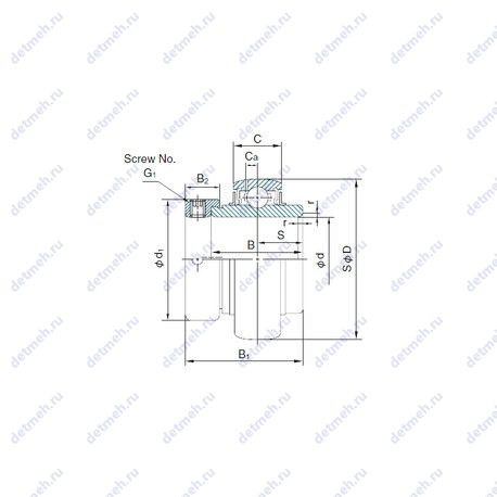 Подшипник UG210+ER чертеж