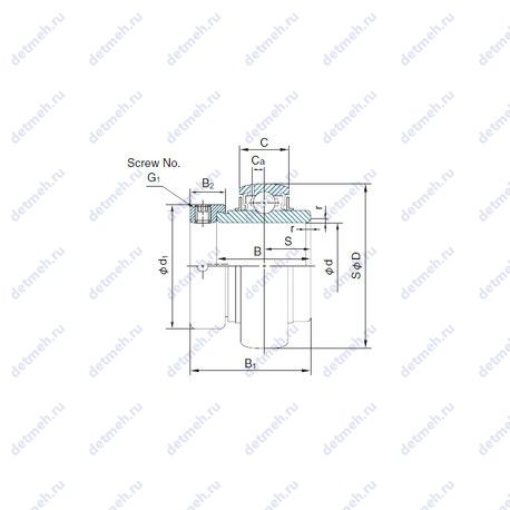 Подшипник UG211+ER чертеж