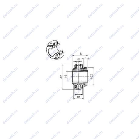 Подшипник UK206+H чертеж