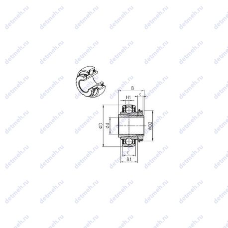 Подшипник UK217+H чертеж