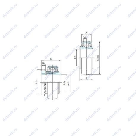 Подшипник UKX09+H2309 чертеж