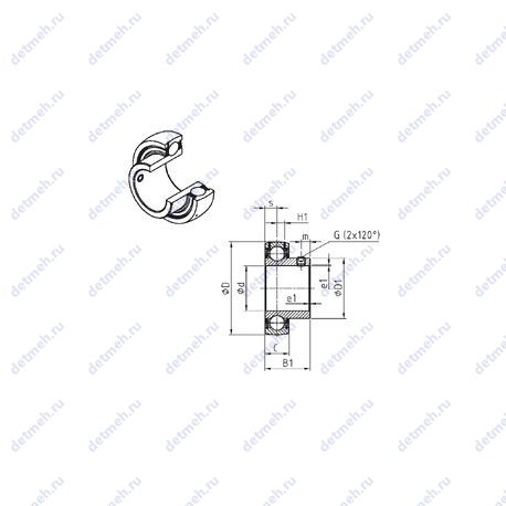 Подшипник US203-11 чертеж