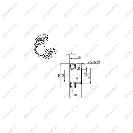 Подшипник US205-16 чертеж