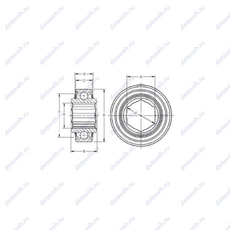 Подшипник W208KRR8 чертеж