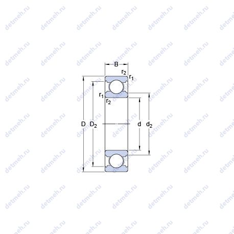 Подшипник W 6001 чертеж