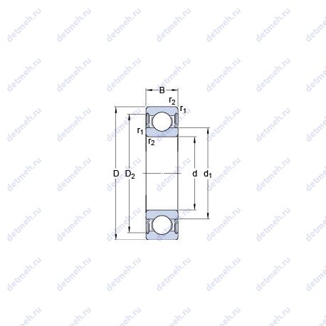 Подшипник W 6003-2RS1 чертеж