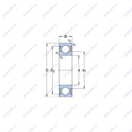 Подшипник W 6003-2RZ чертеж