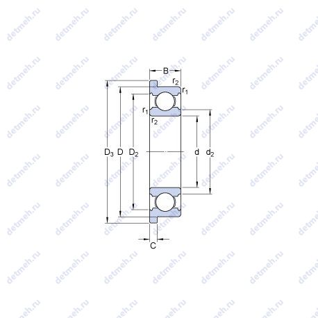 Подшипник W 605 R чертеж