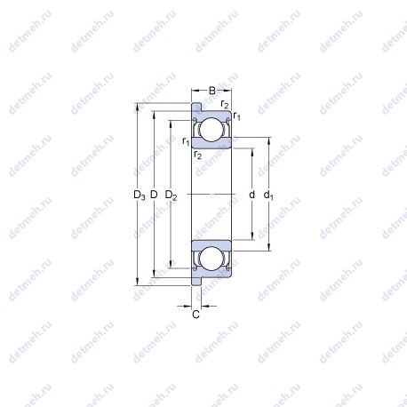 Подшипник W 61700 XR-2ZS чертеж