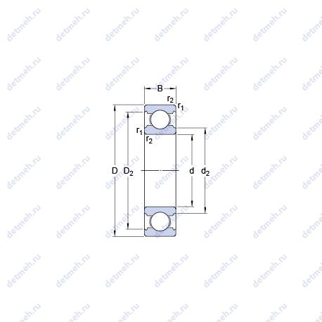 Подшипник W 61804 чертеж