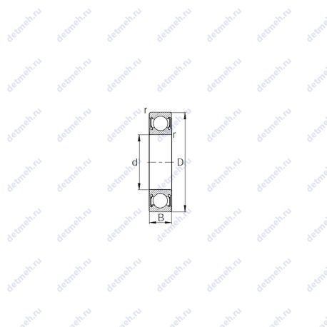 Подшипник W6206-2RS чертеж
