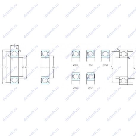 Подшипник W637/5X-2ZS чертеж