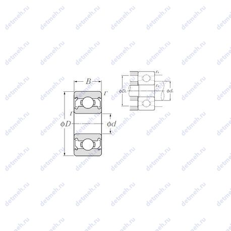 Подшипник WBC5-11ZZ чертеж