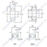 Чертеж подшипника WF602ZZ
