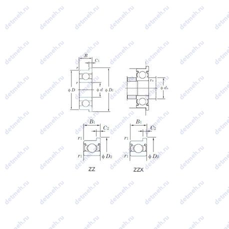 Подшипник WF689ZZ чертеж