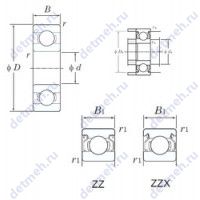 Чертеж подшипника WML4010ZZ