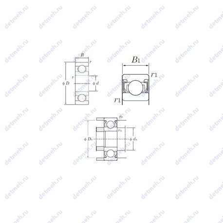 Подшипник WML6012-2RS чертеж