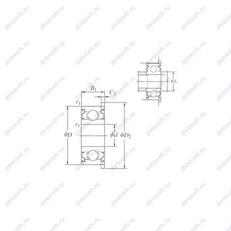 Подшипник WMLFN4008 ZZ чертеж