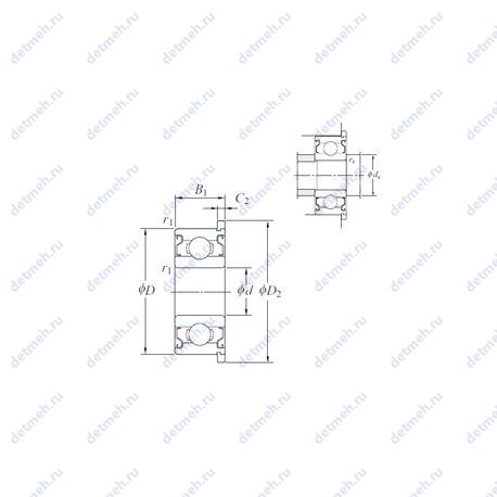 Подшипник WMLFN6010 ZZ чертеж
