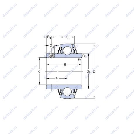 Подшипник YAR 205-100-2RF/HV чертеж