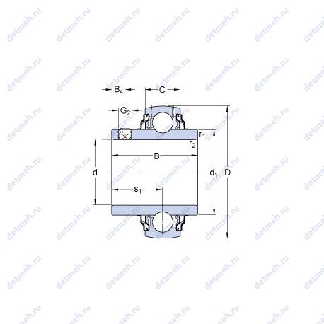 Подшипник YAR 206-104-2RF/VE495 чертеж