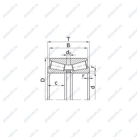 Подшипник LM12749A/LM12711 чертеж