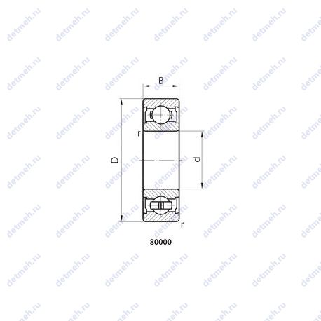 Подшипник 80214K чертеж