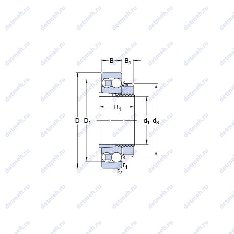 Подшипник 1213 EKTN9 + H 213 чертеж