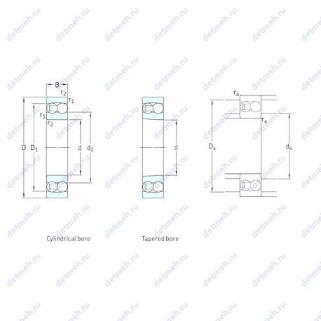 Подшипник 1308 EKTN9 чертеж