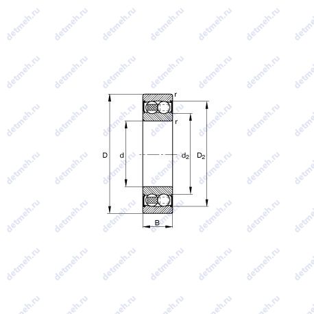 Подшипник 2201-2RS-TVH чертеж