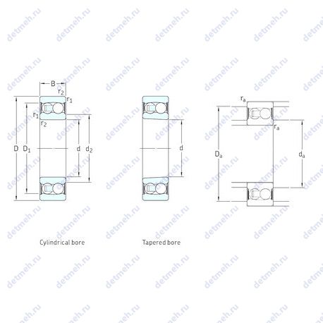 Подшипник 2201 E-2RS1TN9 чертеж