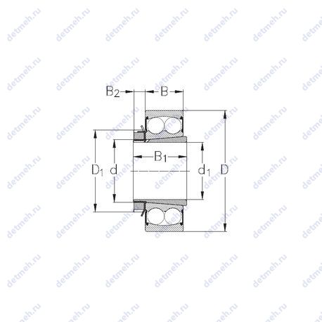 Подшипник 2205-K-2RS+H305 чертеж