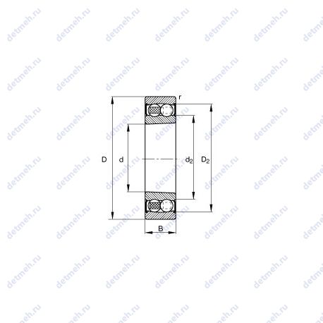 Подшипник 2205-K-2RS-TVH-C3 чертеж