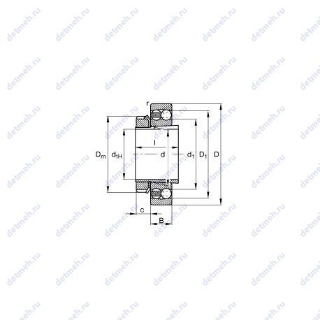 Подшипник 2206-K-TVH-C3 + H306 чертеж