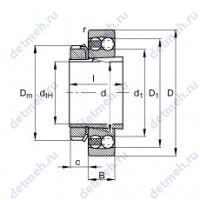 Чертеж подшипника 2207-K-TVH-C3 + H307