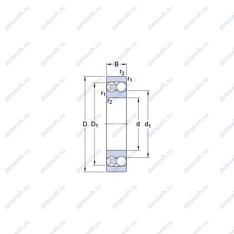 Подшипник 2210 ETN9 чертеж