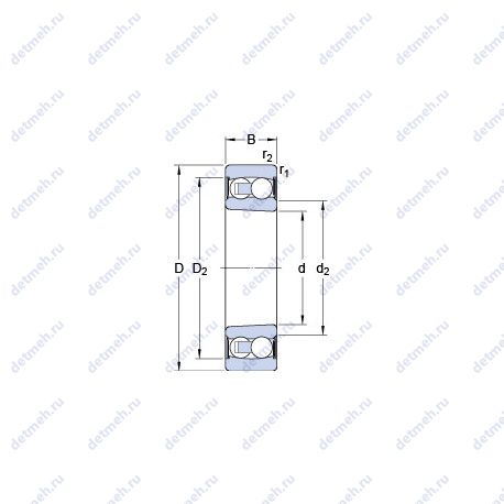 Подшипник 2211 E-2RS1KTN9 чертеж