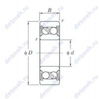 Чертеж подшипника 2222-2RS