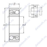 Чертеж подшипника 2302S