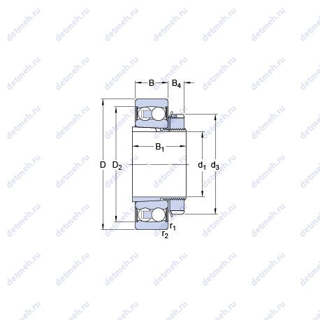 Подшипник 2308 E-2RS1KTN9 + H 2308 чертеж