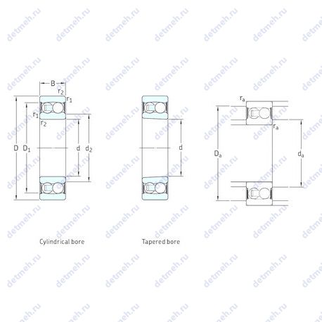 Подшипник 2310 E-2RS1TN9 чертеж
