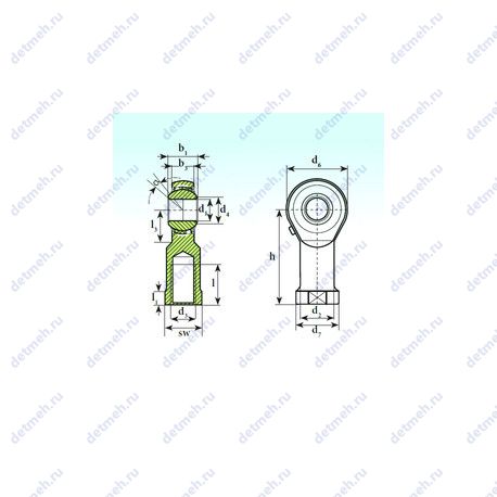 Подшипник TSF 06 BB-O чертеж