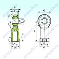 Чертеж подшипника TSF 12 BB-O