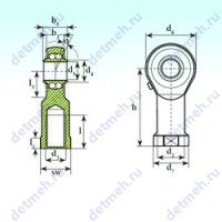 Чертеж подшипника TSF 18 BB