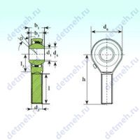 Чертеж подшипника TSM 12 BB-O